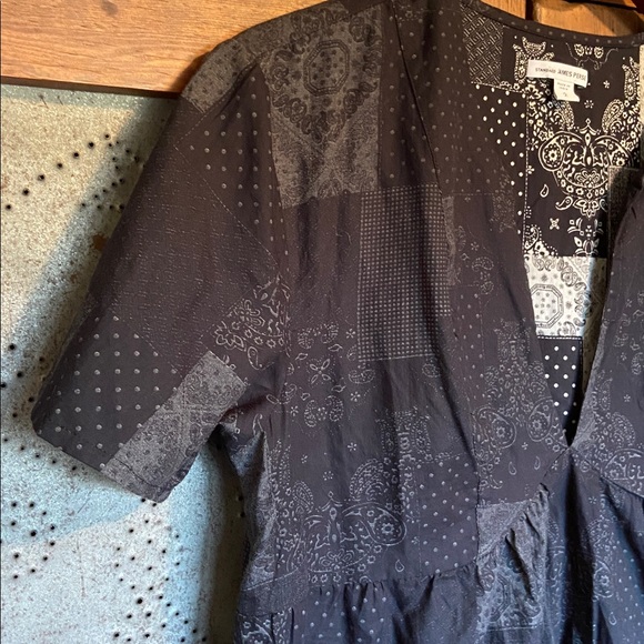 James Perse Patchwork Pring Top Blouse Size M - Picture 8 of 14